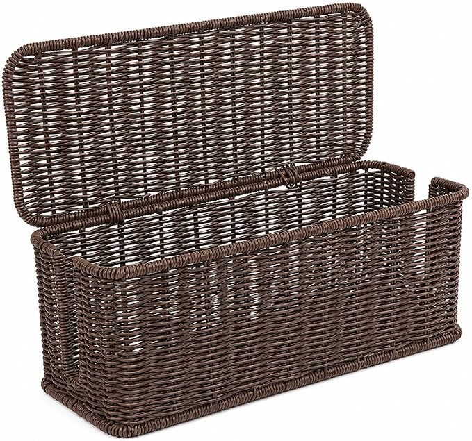 Cable Management Box, Handmade Rattan Cable Organizer by Cantalop