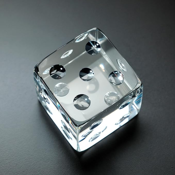 QFkris 2.2" Glass Dice Paperweight Glass Art Dice Figurine Paper Weights - Image 2