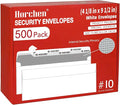 500 Count #10 Security Envelopes, Peel & Seal Windowless Business Envelopes by Horchen