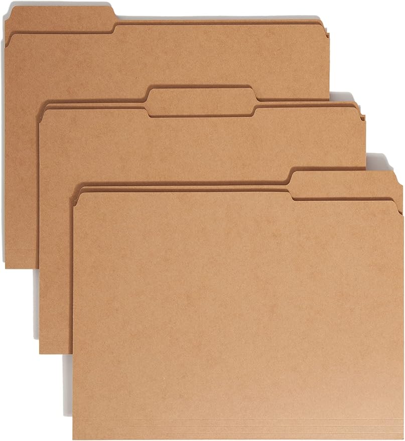 Smead File Folder, Reinforced 1/3-Cut Tab, Letter Size, 100 Per Box by SMEAD