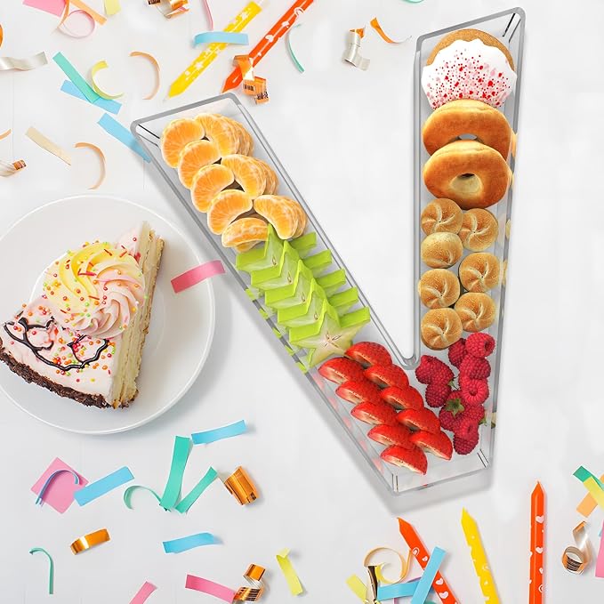 13.8" Extra Large Acrylic Letter Charcuterie Board Box, Reusable Fillable - Image 4