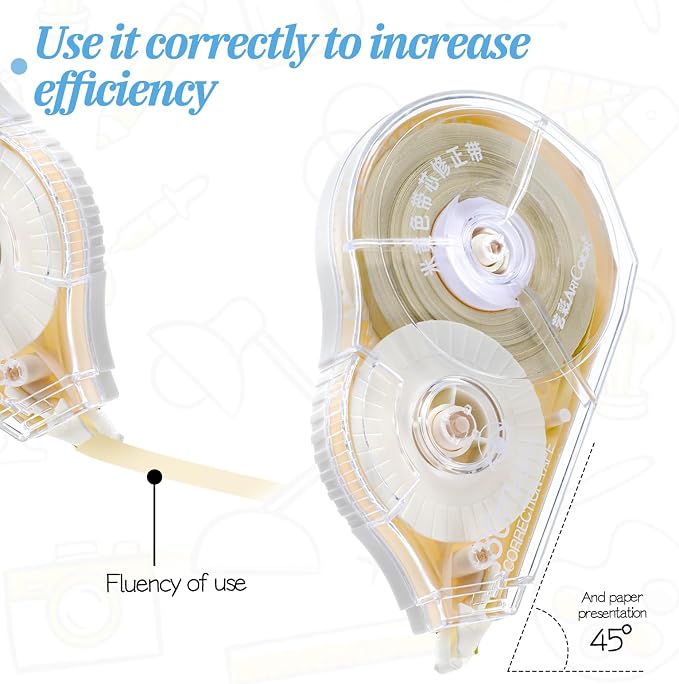 4 Pieces 100 Ft Long Correction Tape, Tear-Resistant Beige Correction Tape - Image 4