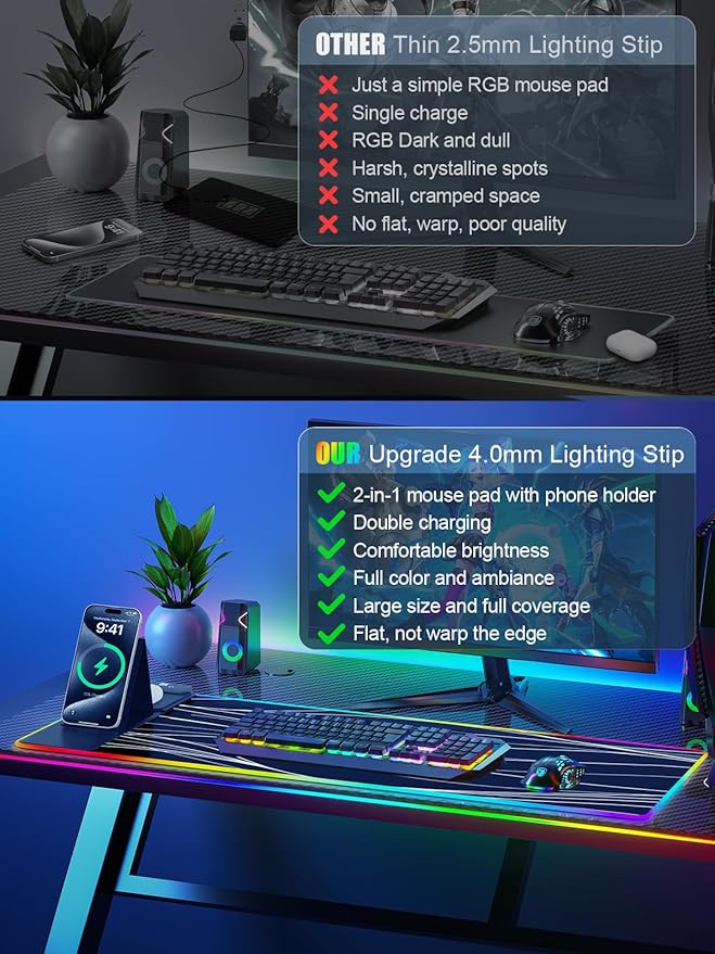 XXL Mouse Pad with Phone Holder - Image 6