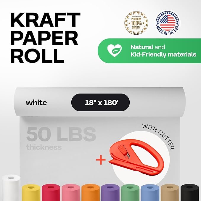 White Kraft Paper Roll 18" x 2160" - Image 2