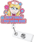 I Don't Know I Just Work Here Funny Nurse Badge Reel, Cute Retractable ID Badge by Unknown