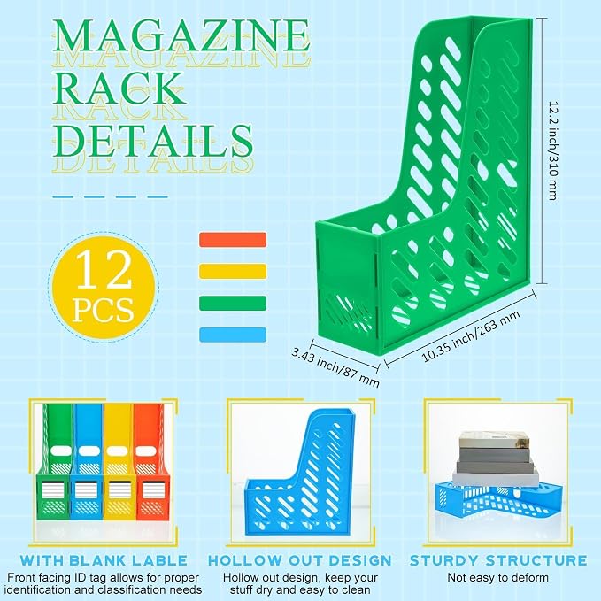 Glenmal 12 Pack Magazine Organizers Binder Organizer - Image 3