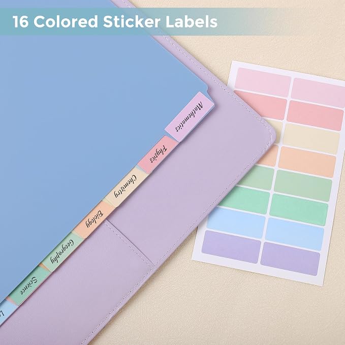 SKYDUE 8-Tab Binder Dividers for 3 Ring Binder, Letter Size, Durable Plastic - Image 5