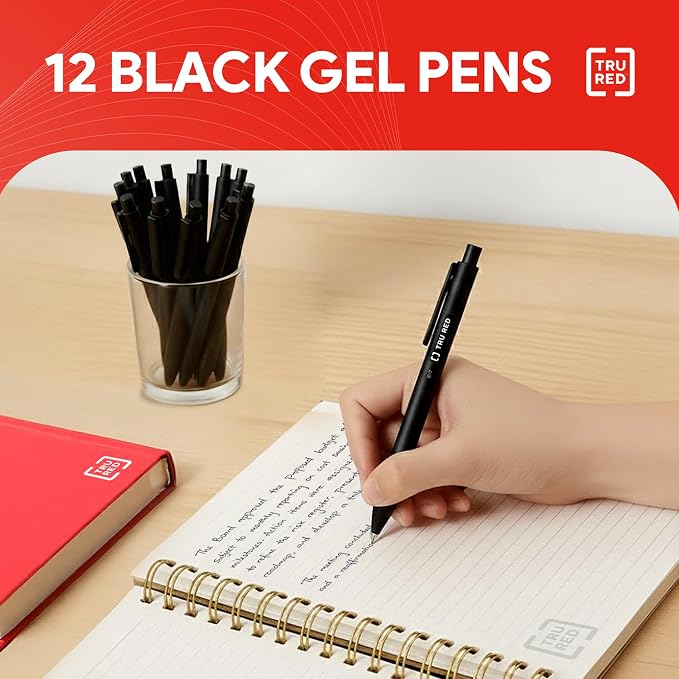TRU RED Retractable Gel Pens, Medium Point 0.7mm, 12 Pack – Quick‑Dry Pens - Image 2