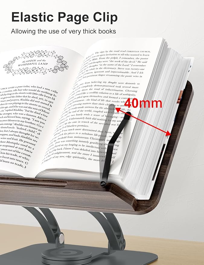 Tounee Book Stand for Reading, Adjustable Book Holder - Image 5