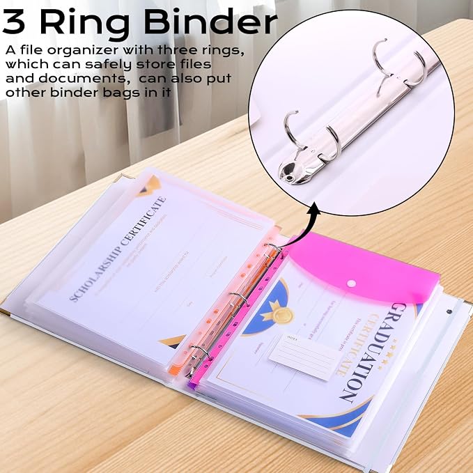 XKDOUS Aesthetic Document Organizer Linen Folio Folders - Image 5
