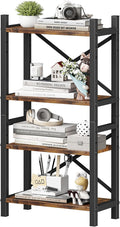 Desktop Bookshelf, 4-Tier Stackable Narrow Bookcase, Adjustable Industrial Desk by Homeiju