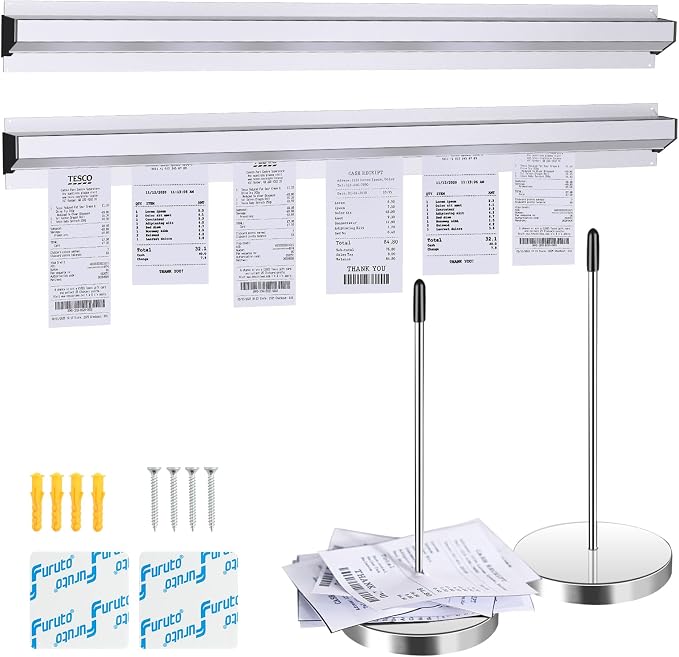 2 Pieces 24-inch Aluminum Sliding Restaurant menu Clip Rails by Unknown