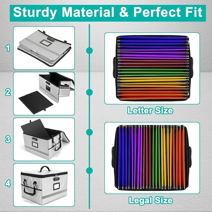 EXLIFBAG File Organizer, Fireproof File Box - Image 4