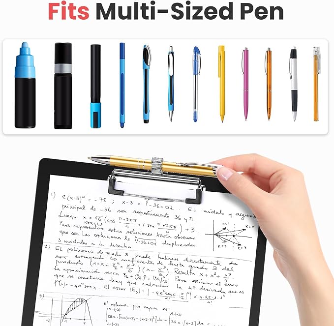 Sooez Plastic Clipboard with Pen Holder, Clip Boards 8.5x11 with Low Profile - Image 3