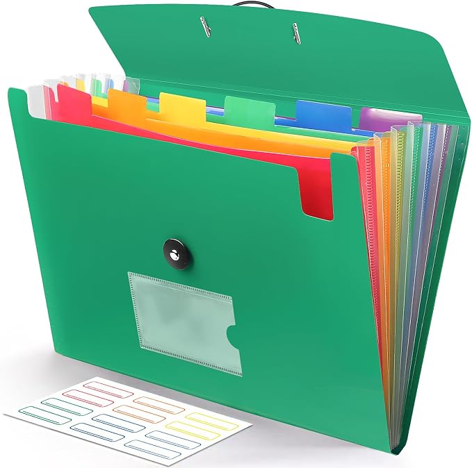 Accordian File Organizer 7 Pocket Expanding File Folder by RIEJIN
