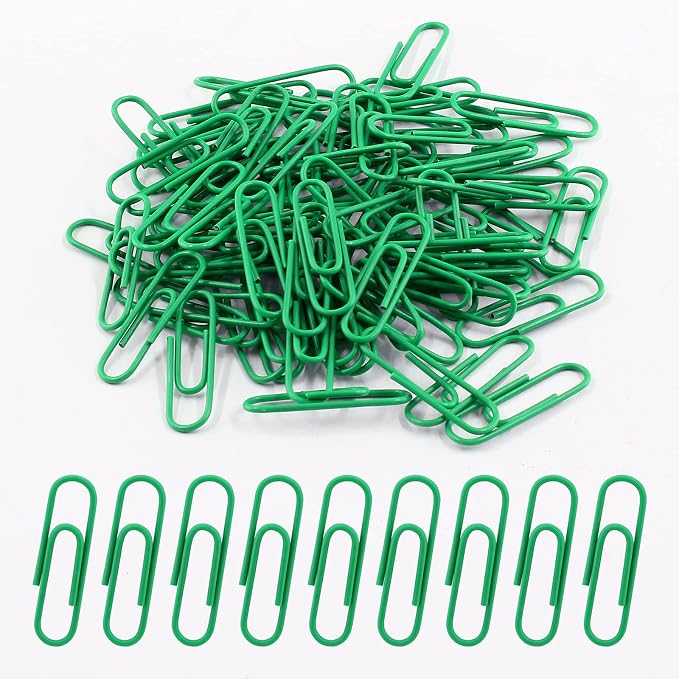200 Pack Green Colored Office Clips - Image 2