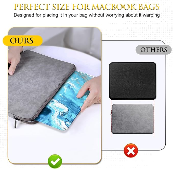 JIKIOU 3 Pack Mouse Pad with Stitched Edge, Portable Size-10.2x8.3in Blue | - Image 6