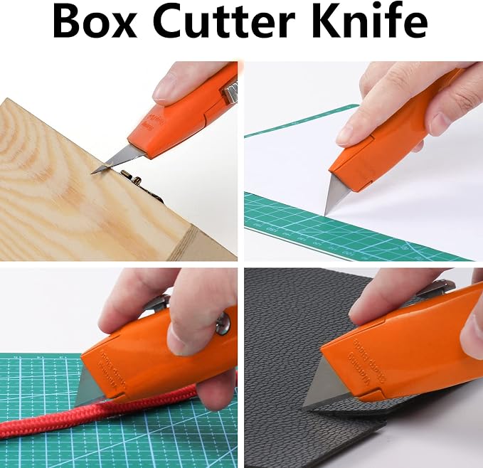 DIYSELF 2Pack Utility Knife Box Cutter Retractable Blade Heavy Duty PVC Pipe - Image 2