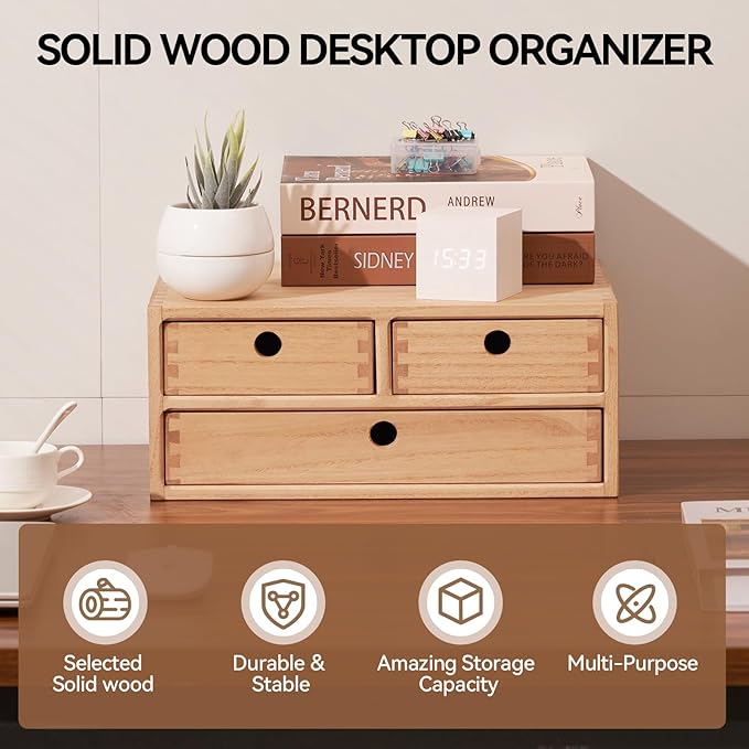 KIRIGEN Solid Wood Desktop Organizer - Image 3
