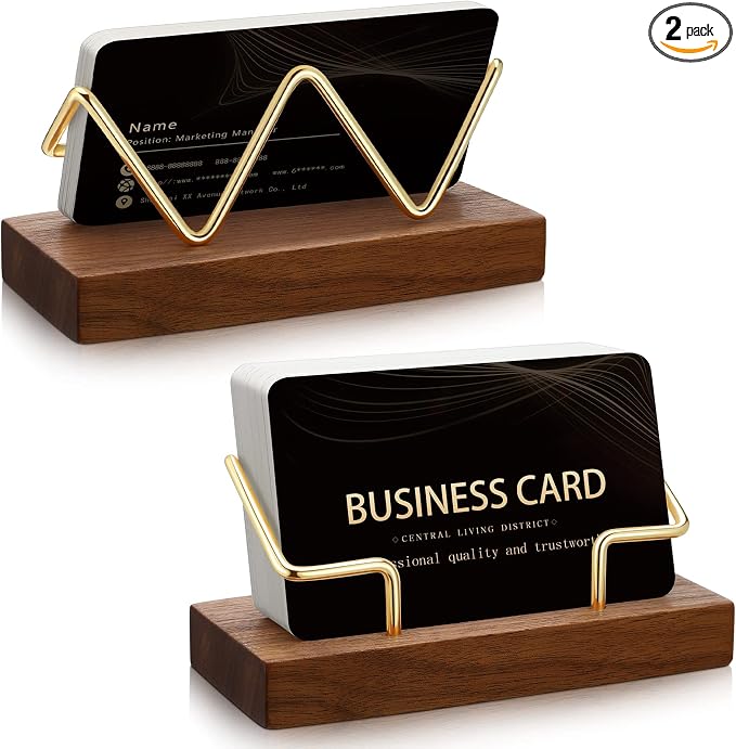 Amyhill 2 Pieces Wood Business Card Holder by Amyhill