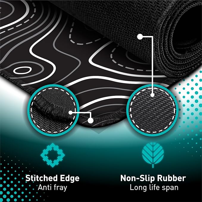 Pixiecube Minimalist Topographic Map Mouse Pad - Image 2