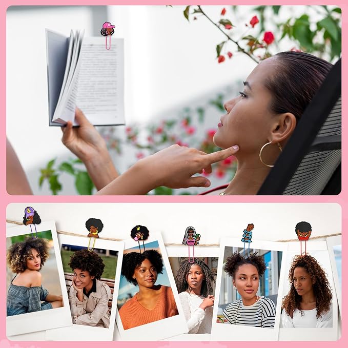 30 PCS Black Girl Paper Clips Metal Paperclip Large Size Paper Clip Cute - Image 2