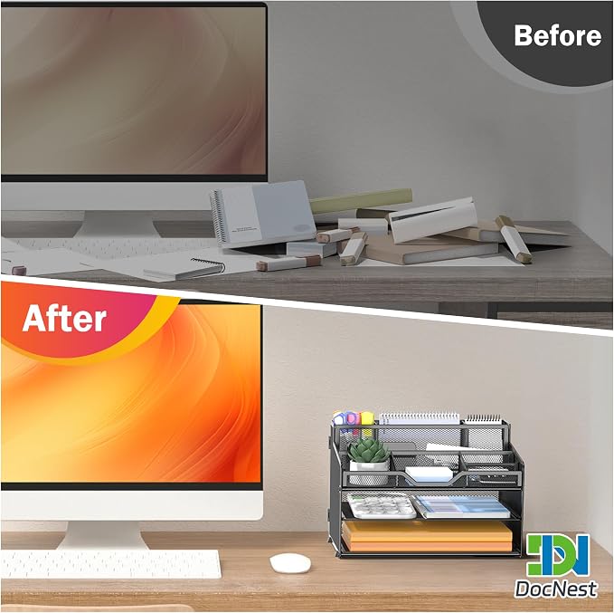 Docnest 3 Tier Mesh Desk Organizer - Image 2