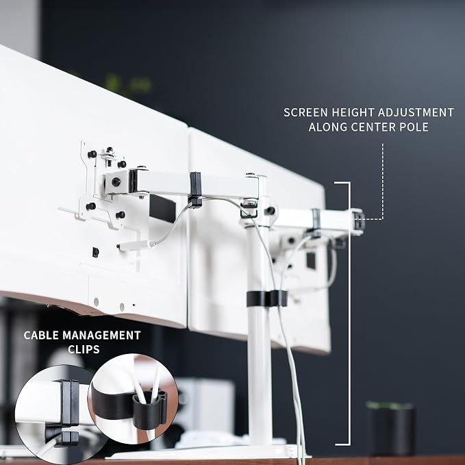 VIVO Dual LED LCD Monitor Free-Standing Desk Stand - Image 6