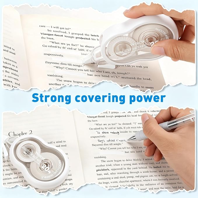 Correction Tape with Dispenser, Tear-Resistant, Easy-to-Use Applicator - Image 6
