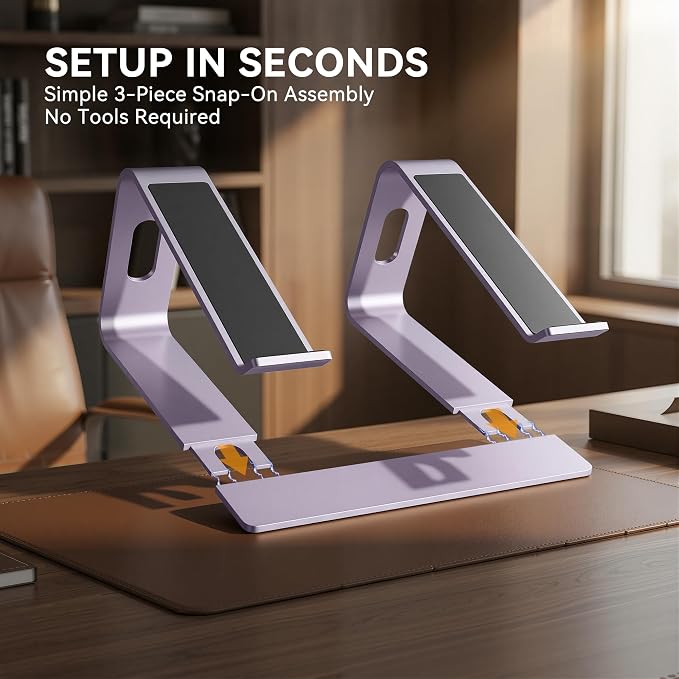SOUNDANCE Laptop Stand, Aluminum Computer Riser, Ergonomic Laptops Elevator - Image 6