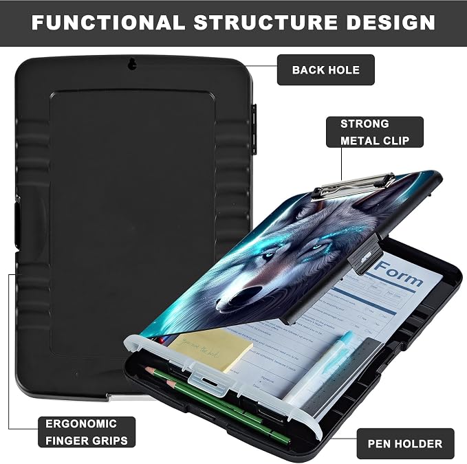 Clipboard with Storage, Heavy Duty Plastic Storage Clipboard with Low Profile - Image 6