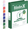 BinderX Extra Durable 3 Ring Binder, Round Rings 1 Inch Binder, Fits 175 Sheets by Sooez