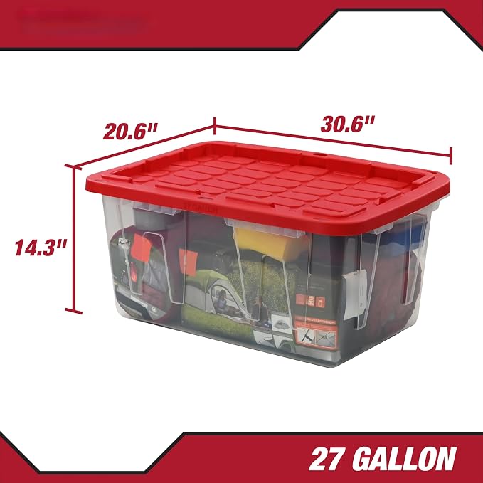Pack of 4 Clear Storage Bins - Image 4