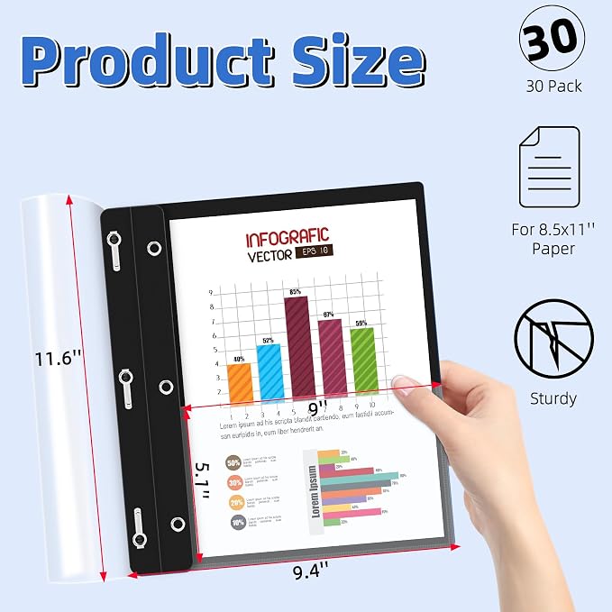 HAUTOCO 30 Pack Plastic Report Covers - Image 2