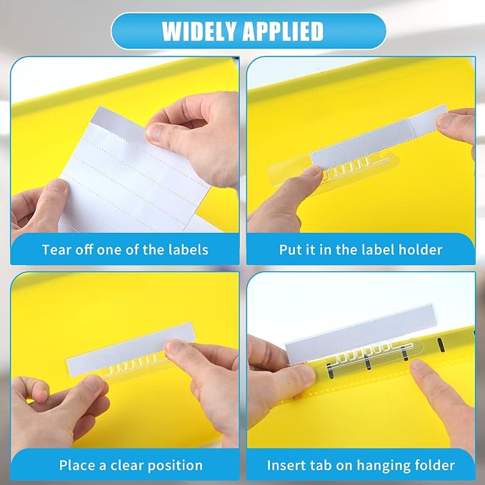 200 Pieces 4 Inch Clear Hanging Folder Tabs Hanging File Folders Tabs File - Image 4