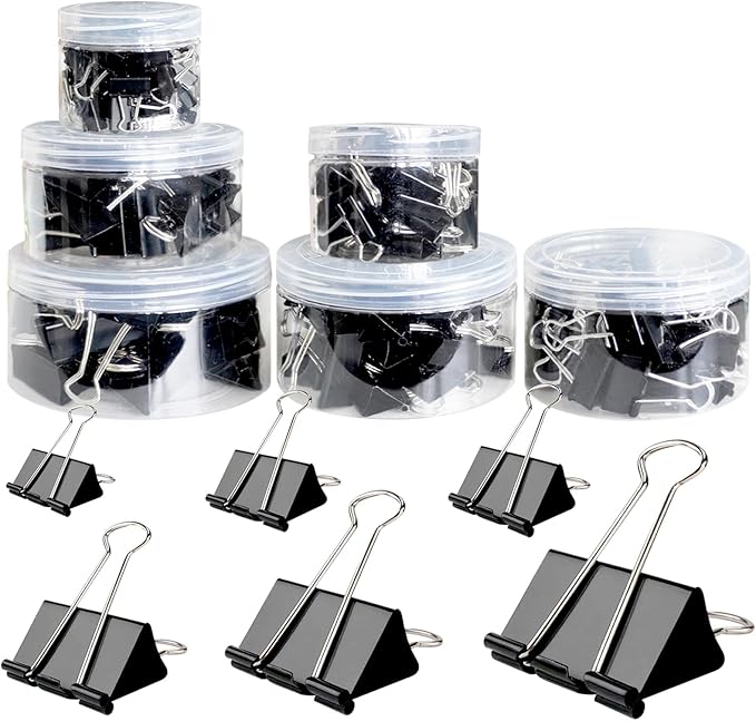 208 Pack Binder Clips Paper Clamps Assorted Size by Cologo
