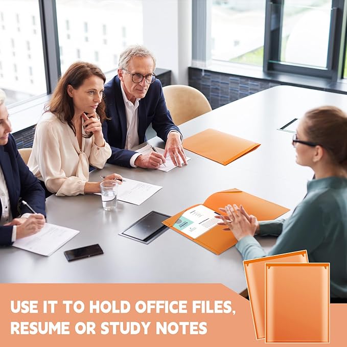 Henoyso 36 Pack Orange Plastic Folders - Image 6