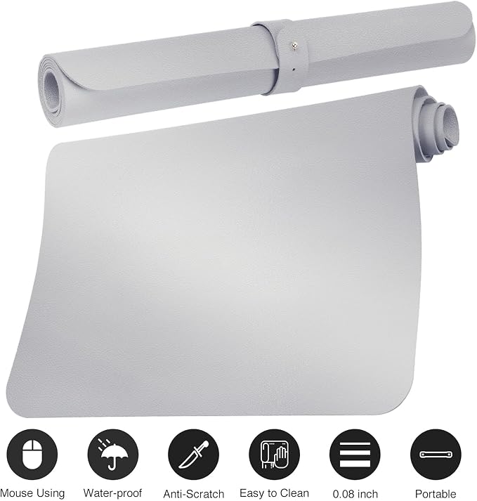 Boutilon Leather Desk Pad Protector, Non-Slip Mouse Pad, Laptop Desk Pad - Image 3