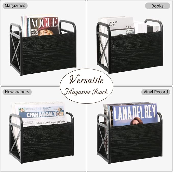 YINMIT Magazine Holder, Magazine Rack Floor, Magazine Storage Basket, Folder - Image 7