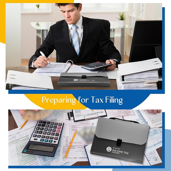 1 Set Tax Record Organizer All in One Income Tax Document Organizer 13 Pockets - Image 6