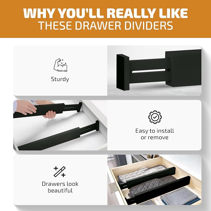4-Pack Bamboo Drawer Dividers - Image 4