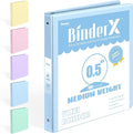 BinderX Extra Durable 3 Ring Binder, Round Rings 0.5 Inch Binder, Fits 100 by Sooez