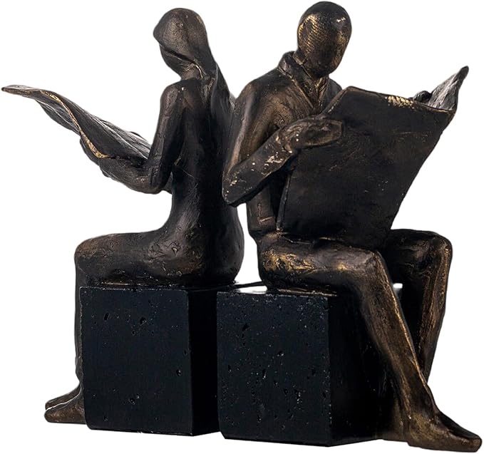 Lukitas Decorative Newspaper Reader Bookends, Heavy Duty Book Holder Non-Slip - Image 8