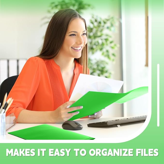 Henoyso 36 Pack Fruit Green Plastic Folders - Image 5