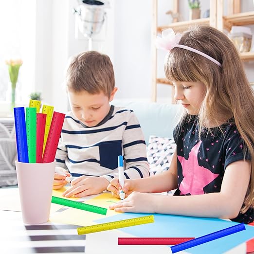 12 Inch 100 Pcs Rulers Bulk Plastic Kid Ruler - Image 5