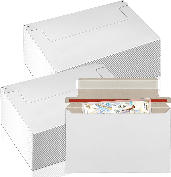 110 Pack White Trading Card Shipping Envelopes, 7x 4.35 Inch Self-Adhesive by Unknown