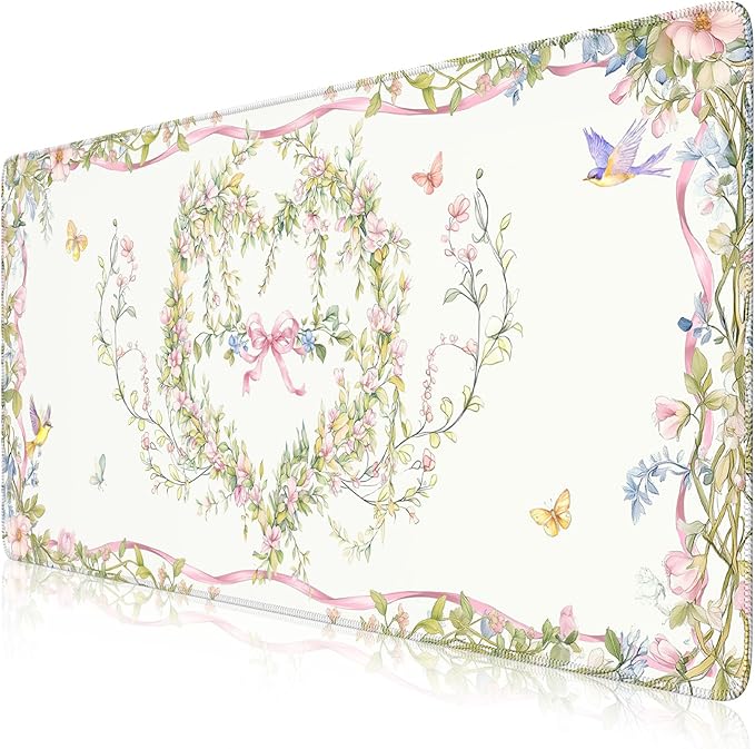 iCasso Desk Matt for Desktop, Cute Desk Pad White, Anti-Slip Large Gaming by iCasso