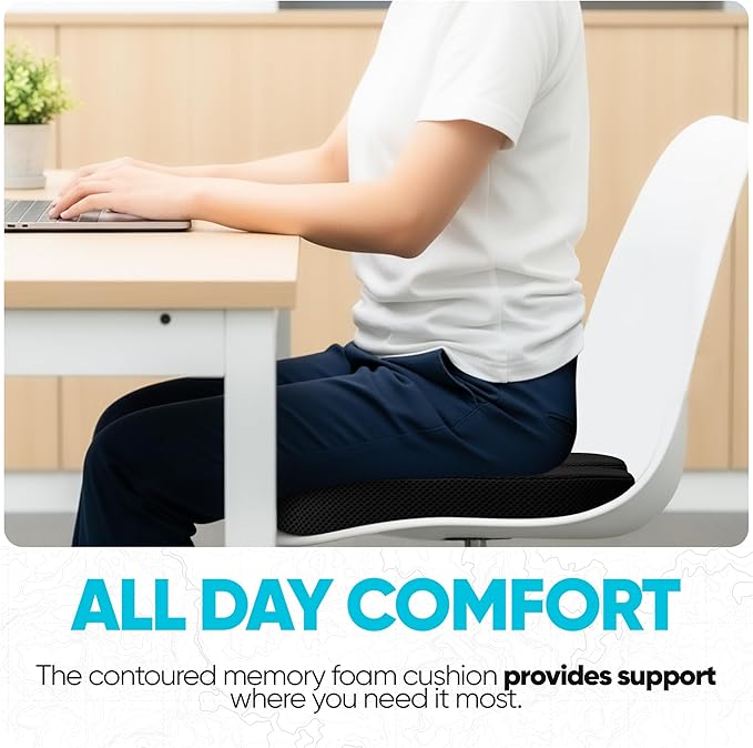 FORTEM Seat Cushion, Office Chair Cushion, Memory Foam Car Seat Cushions - Image 4