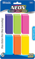 BAZIC Products Neon Bevel Block Erasers, Latex-Free, 24-Box | soft latex-free by BAZICProducts