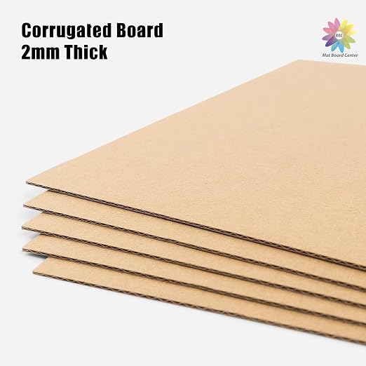 Mat Board Center, 50 Corrugated Cardboard Sheets 10x10 Inches Flat Card Board - Image 3